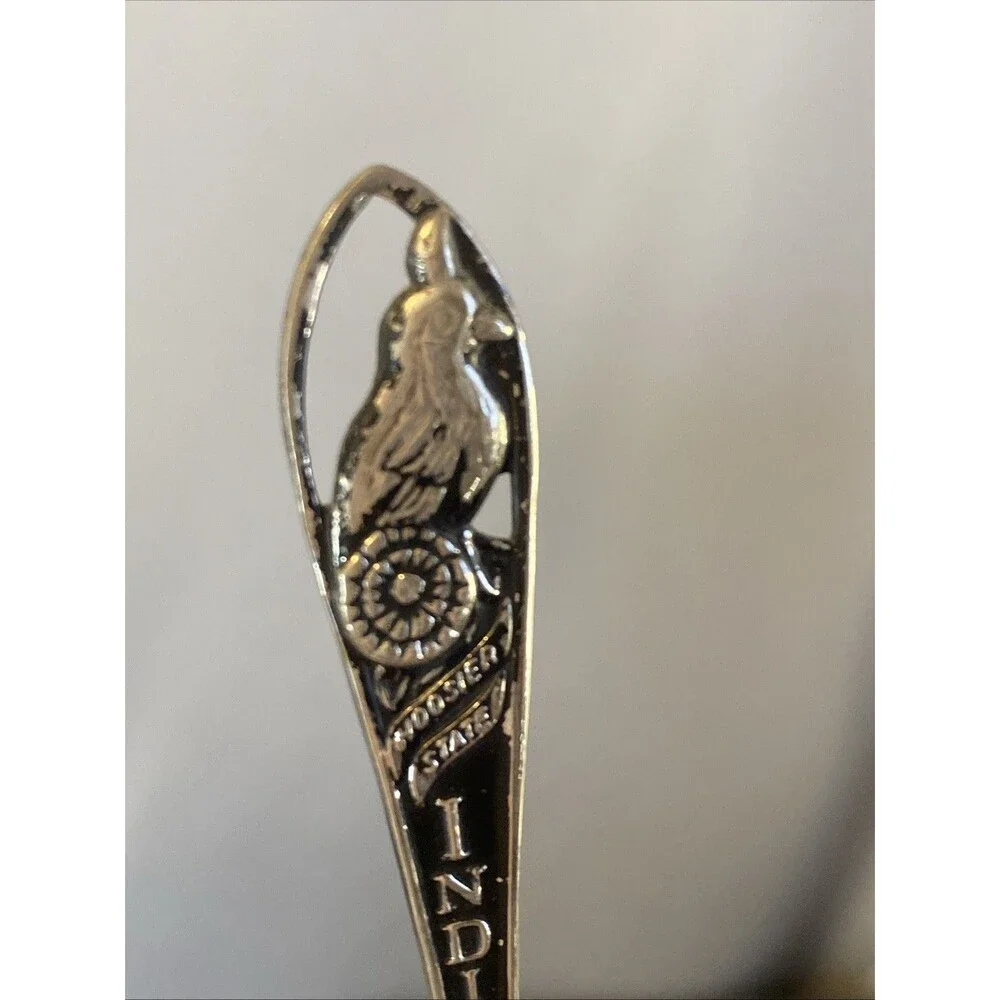 3 Vintage Souvenir Spoons Figural Silver KY Horse GA Peach IN Bird Lot